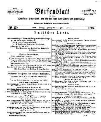 Börsenblatt für den deutschen Buchhandel Freitag 31. Juli 1868