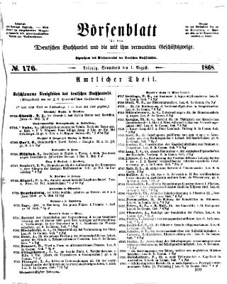 Börsenblatt für den deutschen Buchhandel Samstag 1. August 1868