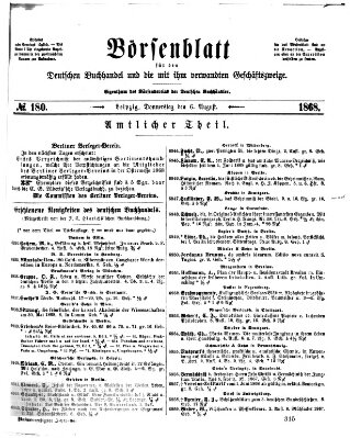 Börsenblatt für den deutschen Buchhandel Donnerstag 6. August 1868