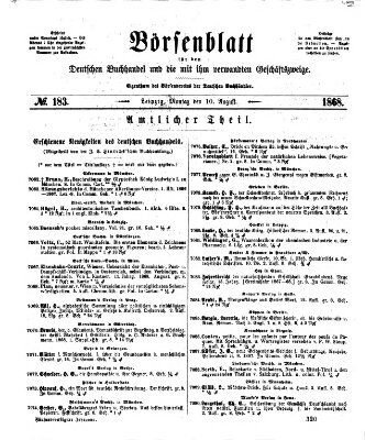 Börsenblatt für den deutschen Buchhandel Montag 10. August 1868