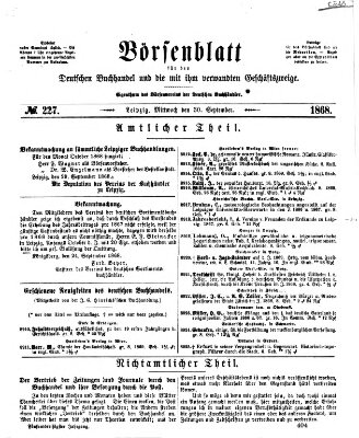 Börsenblatt für den deutschen Buchhandel Mittwoch 30. September 1868