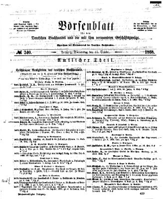 Börsenblatt für den deutschen Buchhandel Donnerstag 15. Oktober 1868