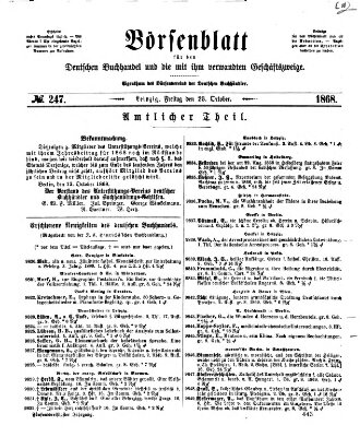 Börsenblatt für den deutschen Buchhandel Freitag 23. Oktober 1868