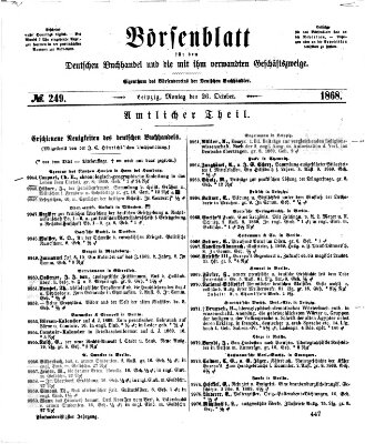 Börsenblatt für den deutschen Buchhandel Montag 26. Oktober 1868