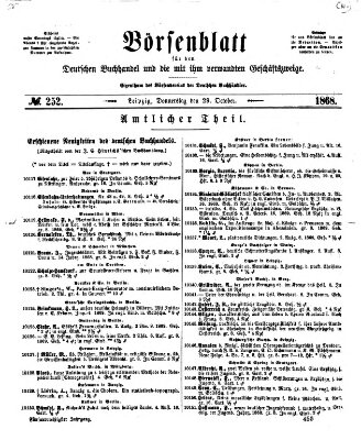 Börsenblatt für den deutschen Buchhandel Donnerstag 29. Oktober 1868