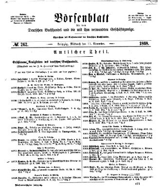 Börsenblatt für den deutschen Buchhandel Mittwoch 11. November 1868