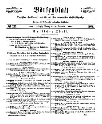 Börsenblatt für den deutschen Buchhandel Montag 30. November 1868