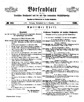 Börsenblatt für den deutschen Buchhandel Samstag 5. Dezember 1868