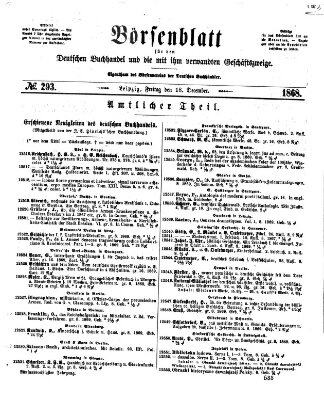 Börsenblatt für den deutschen Buchhandel Freitag 18. Dezember 1868