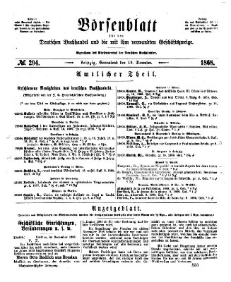 Börsenblatt für den deutschen Buchhandel Samstag 19. Dezember 1868