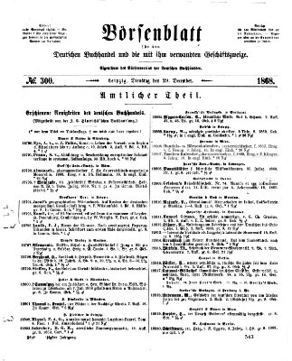 Börsenblatt für den deutschen Buchhandel Dienstag 29. Dezember 1868