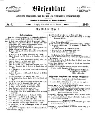 Börsenblatt für den deutschen Buchhandel Samstag 9. Januar 1869