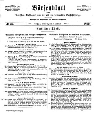 Börsenblatt für den deutschen Buchhandel Dienstag 9. Februar 1869