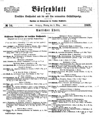 Börsenblatt für den deutschen Buchhandel Montag 8. März 1869