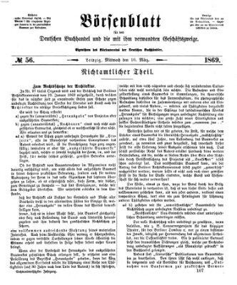 Börsenblatt für den deutschen Buchhandel Mittwoch 10. März 1869