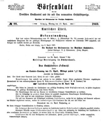 Börsenblatt für den deutschen Buchhandel Montag 19. April 1869