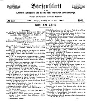 Börsenblatt für den deutschen Buchhandel Mittwoch 19. Mai 1869