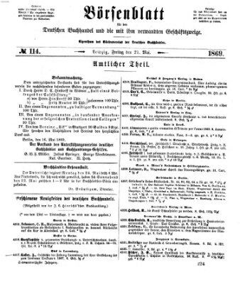 Börsenblatt für den deutschen Buchhandel Freitag 21. Mai 1869