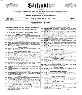 Börsenblatt für den deutschen Buchhandel Freitag 28. Mai 1869