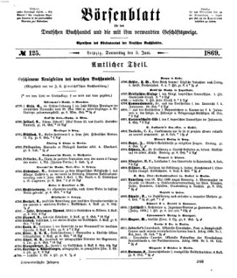 Börsenblatt für den deutschen Buchhandel Donnerstag 3. Juni 1869