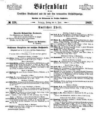 Börsenblatt für den deutschen Buchhandel Freitag 4. Juni 1869