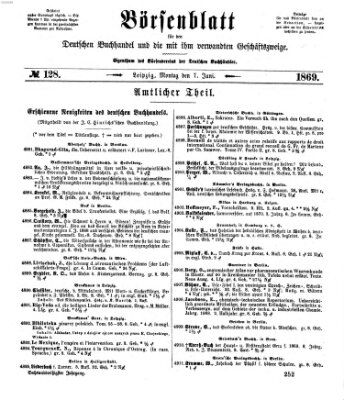 Börsenblatt für den deutschen Buchhandel Montag 7. Juni 1869