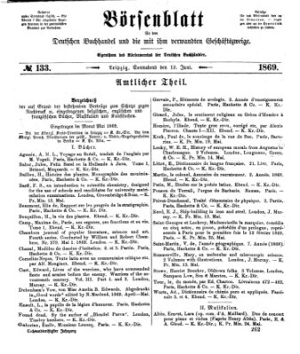 Börsenblatt für den deutschen Buchhandel Samstag 12. Juni 1869