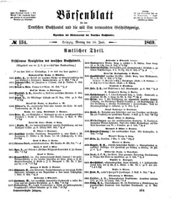 Börsenblatt für den deutschen Buchhandel Montag 14. Juni 1869