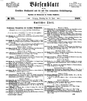 Börsenblatt für den deutschen Buchhandel Dienstag 15. Juni 1869