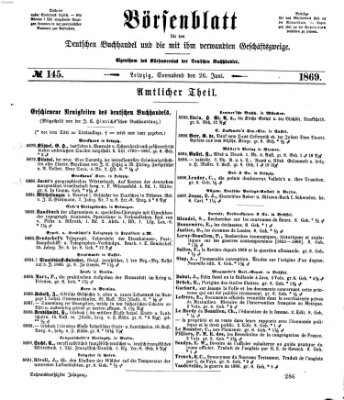 Börsenblatt für den deutschen Buchhandel Samstag 26. Juni 1869