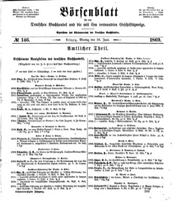 Börsenblatt für den deutschen Buchhandel Montag 28. Juni 1869