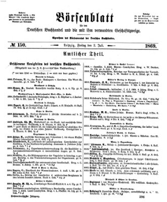 Börsenblatt für den deutschen Buchhandel Freitag 2. Juli 1869