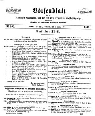 Börsenblatt für den deutschen Buchhandel Dienstag 6. Juli 1869