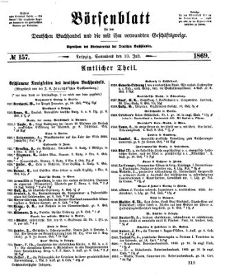 Börsenblatt für den deutschen Buchhandel Samstag 10. Juli 1869