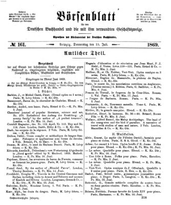 Börsenblatt für den deutschen Buchhandel Donnerstag 15. Juli 1869