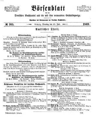 Börsenblatt für den deutschen Buchhandel Dienstag 20. Juli 1869