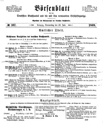 Börsenblatt für den deutschen Buchhandel Donnerstag 22. Juli 1869