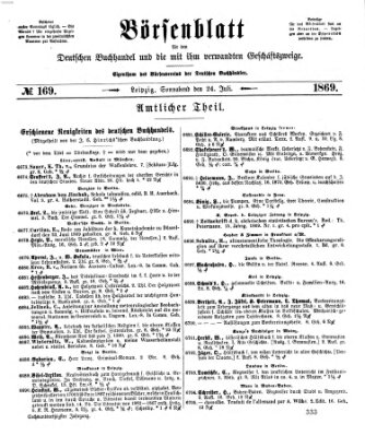 Börsenblatt für den deutschen Buchhandel Samstag 24. Juli 1869