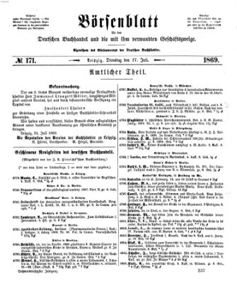 Börsenblatt für den deutschen Buchhandel Dienstag 27. Juli 1869