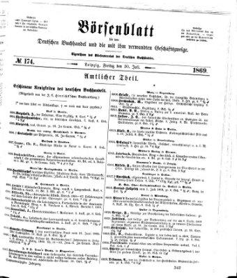 Börsenblatt für den deutschen Buchhandel Freitag 30. Juli 1869