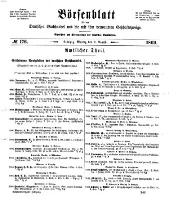 Börsenblatt für den deutschen Buchhandel Montag 2. August 1869