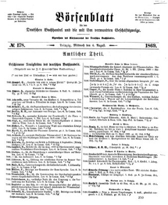 Börsenblatt für den deutschen Buchhandel Mittwoch 4. August 1869