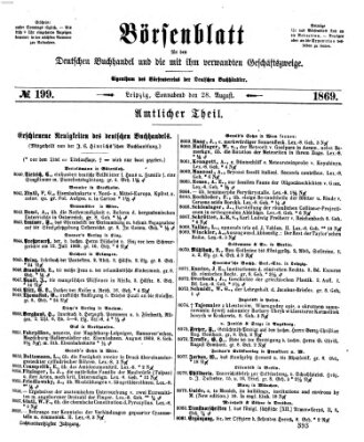 Börsenblatt für den deutschen Buchhandel Samstag 28. August 1869