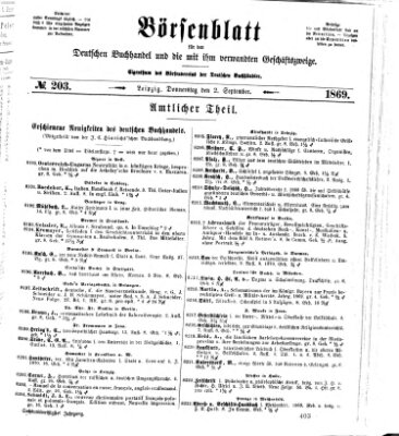 Börsenblatt für den deutschen Buchhandel Donnerstag 2. September 1869