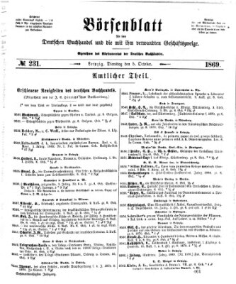 Börsenblatt für den deutschen Buchhandel Dienstag 5. Oktober 1869