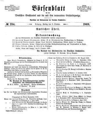 Börsenblatt für den deutschen Buchhandel Freitag 8. Oktober 1869