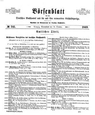 Börsenblatt für den deutschen Buchhandel Samstag 16. Oktober 1869