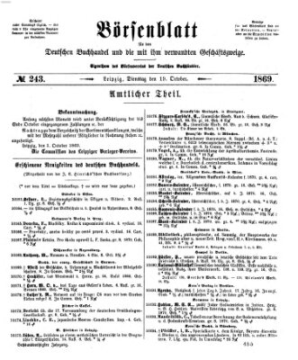 Börsenblatt für den deutschen Buchhandel Dienstag 19. Oktober 1869