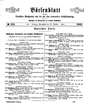 Börsenblatt für den deutschen Buchhandel Samstag 30. Oktober 1869