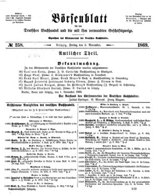 Börsenblatt für den deutschen Buchhandel Freitag 5. November 1869